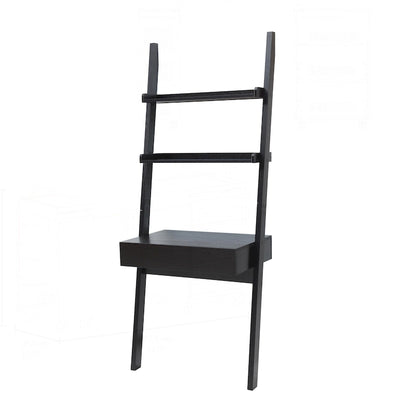 Modern Home Office Desk with Ladder Bookcase and Functional Storage