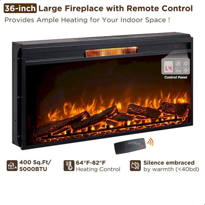 Farmhouse Fireplace TV Stand with Mantel, Tall Entertainment Center