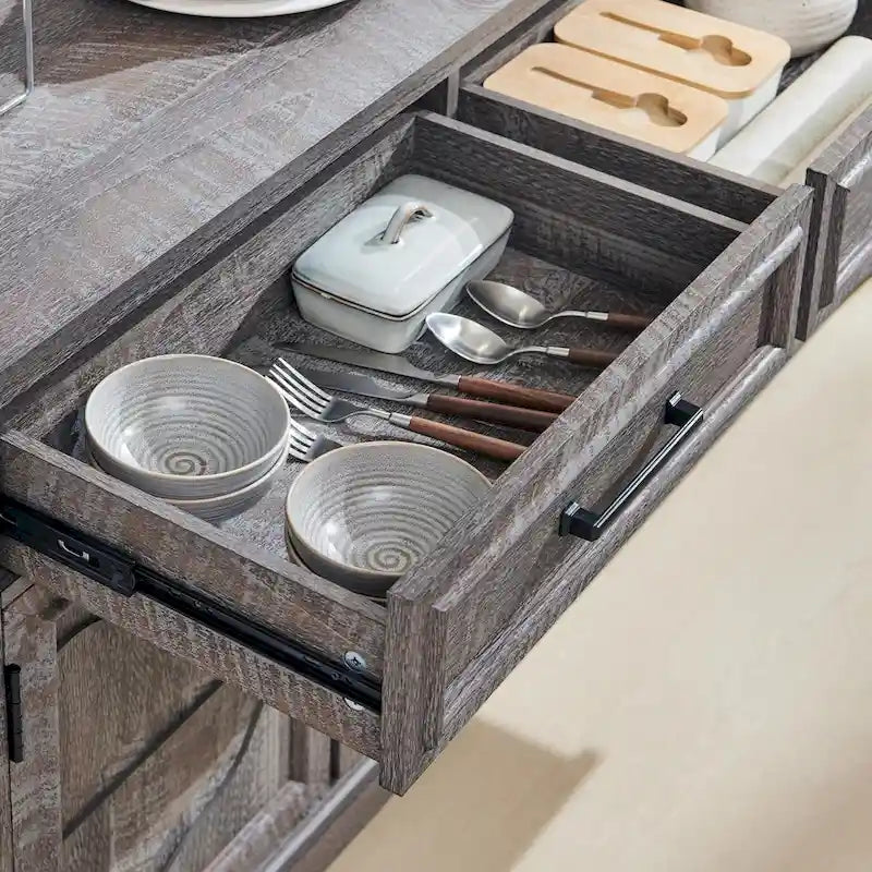 Farmhouse Buffet Sideboard Cabinet,Coffee Bar Wine Bar for Dining Room - N/A