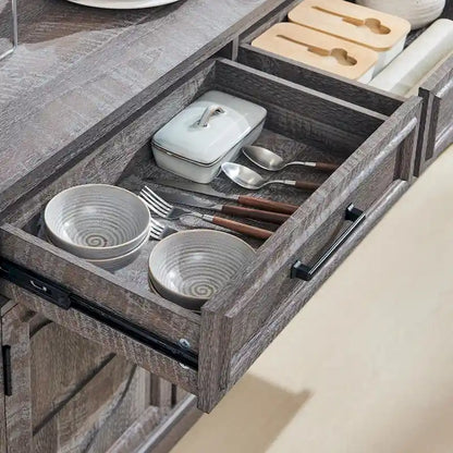 Farmhouse Buffet Sideboard Cabinet,Coffee Bar Wine Bar for Dining Room - N/A