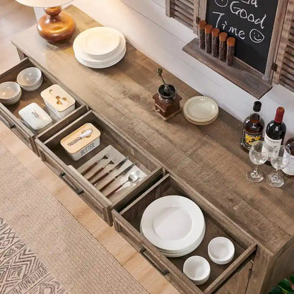 Farmhouse Buffet Sideboard Cabinet,Coffee Bar Wine Bar for Dining Room - N/A