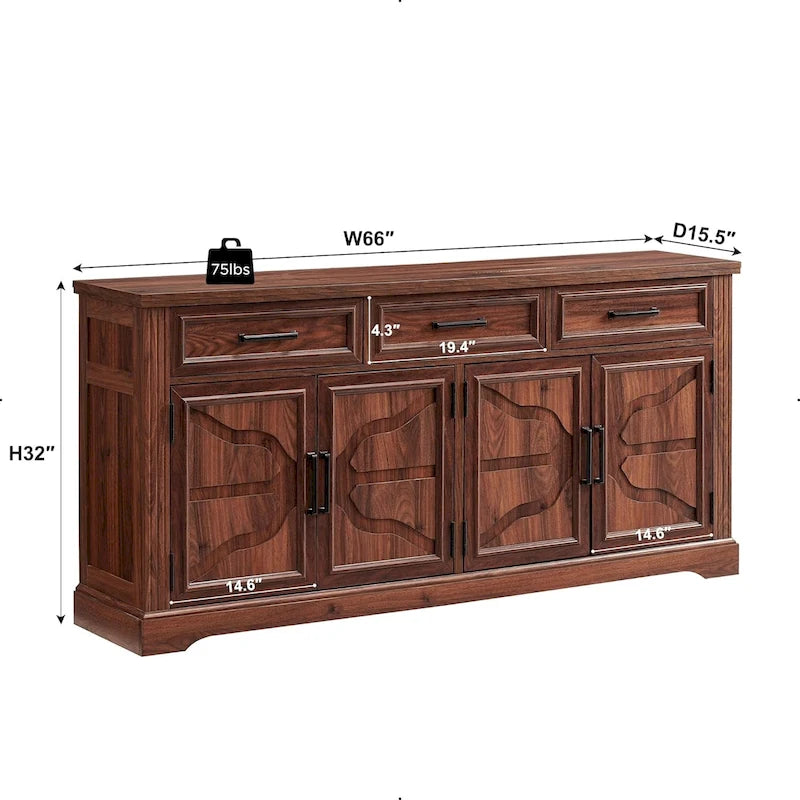 Farmhouse Buffet Sideboard Cabinet,Coffee Bar Wine Bar for Dining Room - N/A