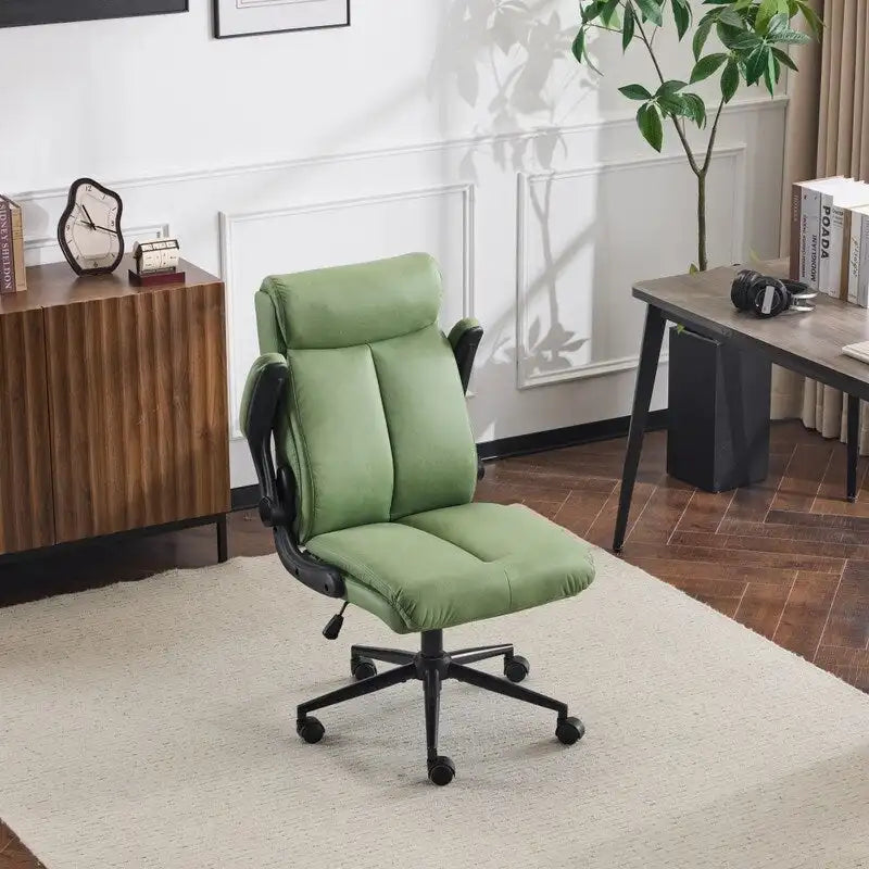 28W Mid-Back Swivel Office Chair Task Chair With Adjustable Arms - N/A