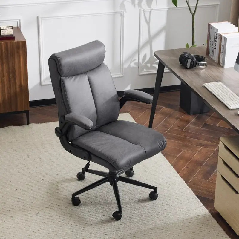 28W Mid-Back Swivel Office Chair Task Chair With Adjustable Arms - N/A
