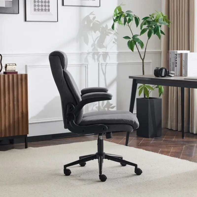 28W Mid-Back Swivel Office Chair Task Chair With Adjustable Arms - N/A