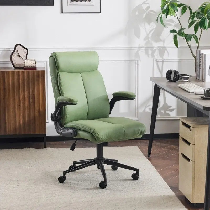 28W Mid-Back Swivel Office Chair Task Chair With Adjustable Arms - N/A