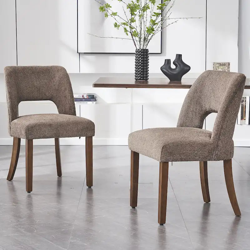 Upholstered Back Side Dining Chair Set of 2