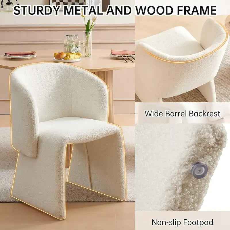 Howtai Barrel Dining Sofa Chairs Upholstered-Fully Wrapped