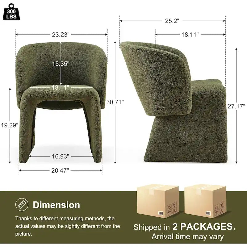 Howtai Barrel Dining Sofa Chairs Upholstered-Fully Wrapped