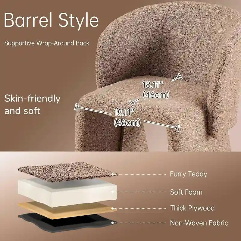 Howtai Barrel Dining Sofa Chairs Upholstered-Fully Wrapped
