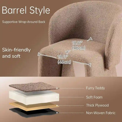 Howtai Barrel Dining Sofa Chairs Upholstered-Fully Wrapped