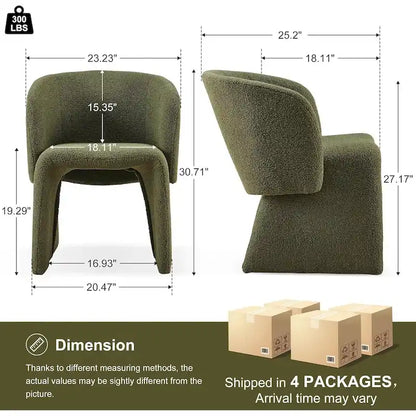 Howtai Barrel Dining Sofa Chairs Upholstered-Fully Wrapped