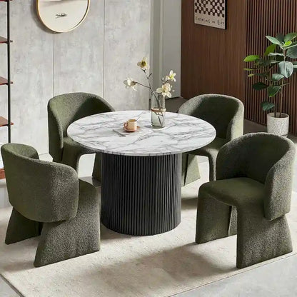 Howtai Barrel Dining Sofa Chairs Upholstered-Fully Wrapped