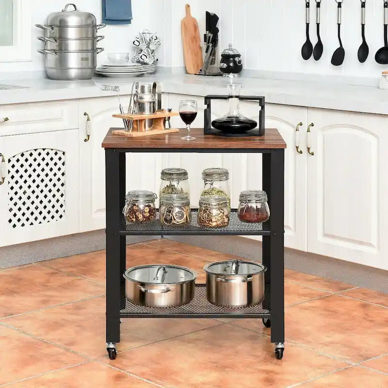 Gymax Industrial Serving Cart Kitchen Utility Cart