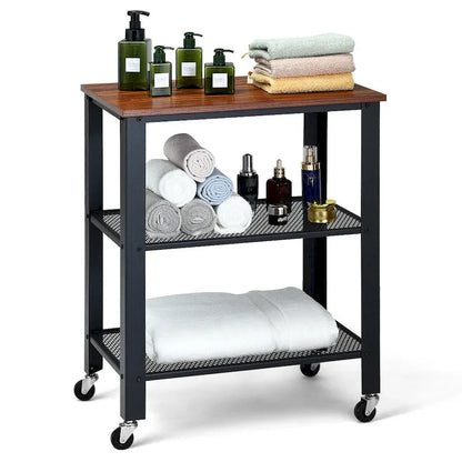 Gymax Industrial Serving Cart Kitchen Utility Cart