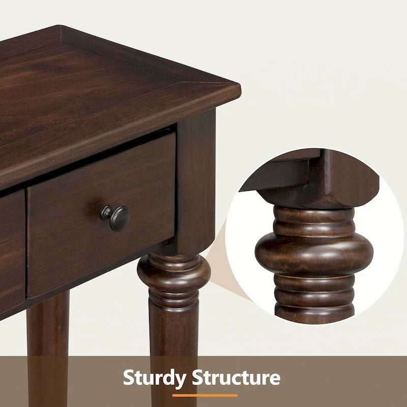 Entryway Table with 4 Drawers(Espresso)