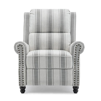 2 Set Nail-head Padded Seat Pushback Recliner Chair
