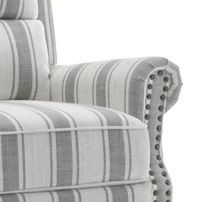2 Set Nail-head Padded Seat Pushback Recliner Chair