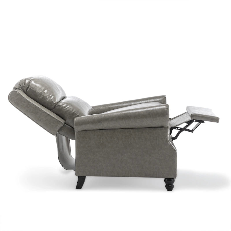 2 Set Nail-head Padded Seat Pushback Recliner Chair