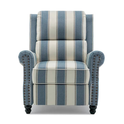 2 Set Nail-head Padded Seat Pushback Recliner Chair
