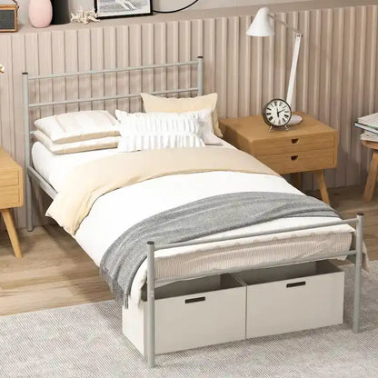 Costway Twin Metal Bed Frame Mattress Foundation No Box Spring Needed
