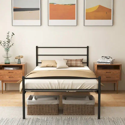 Costway Twin Metal Bed Frame Mattress Foundation No Box Spring Needed