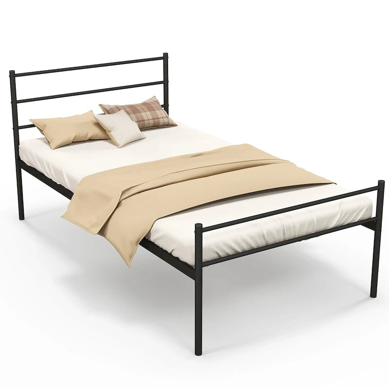 Costway Twin Metal Bed Frame Mattress Foundation No Box Spring Needed