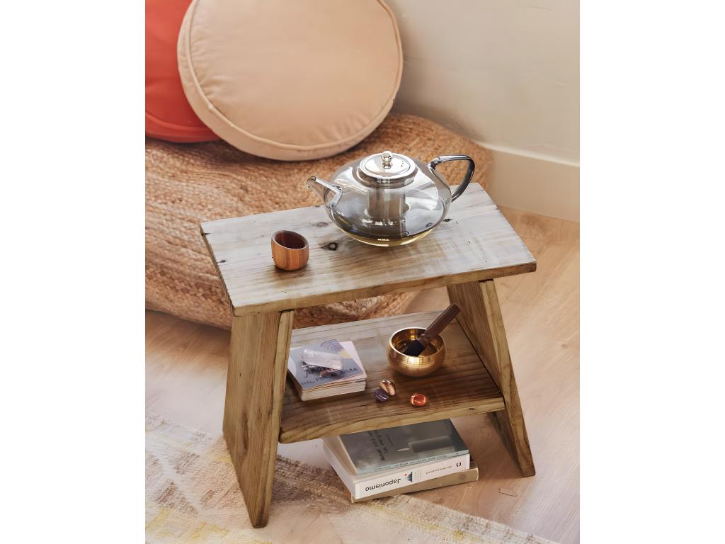 Homzora brown wooden coffee table