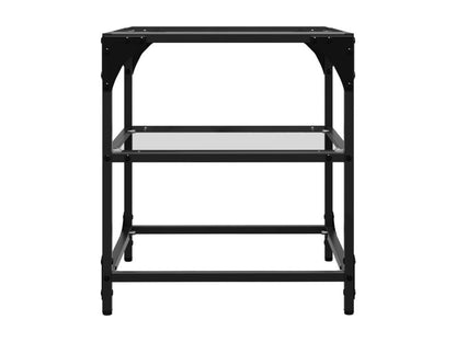 Coffee tables with transparent glass tops, 2 pieces, steel