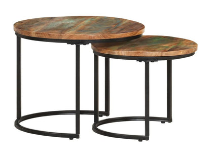 Nesting tables, 2 pieces, solid reclaimed wood