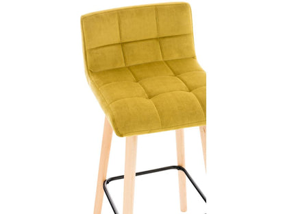 Bar stool - Velvet / White - Yellow - Homzora
