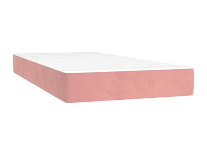 Upholstered bed base with mattress, pink, 100x200 cm, velvet