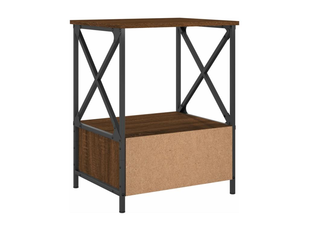 Brown oak bedside table 50x41x65 cm engineered wood