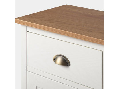 Entryway furniture in white-natural lacquer, 100x85 cm - Homzora