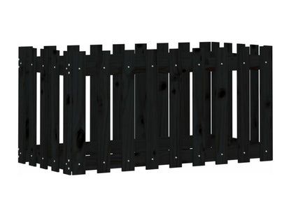 Raised garden bed with fence design, 100x50x50cm, solid pine