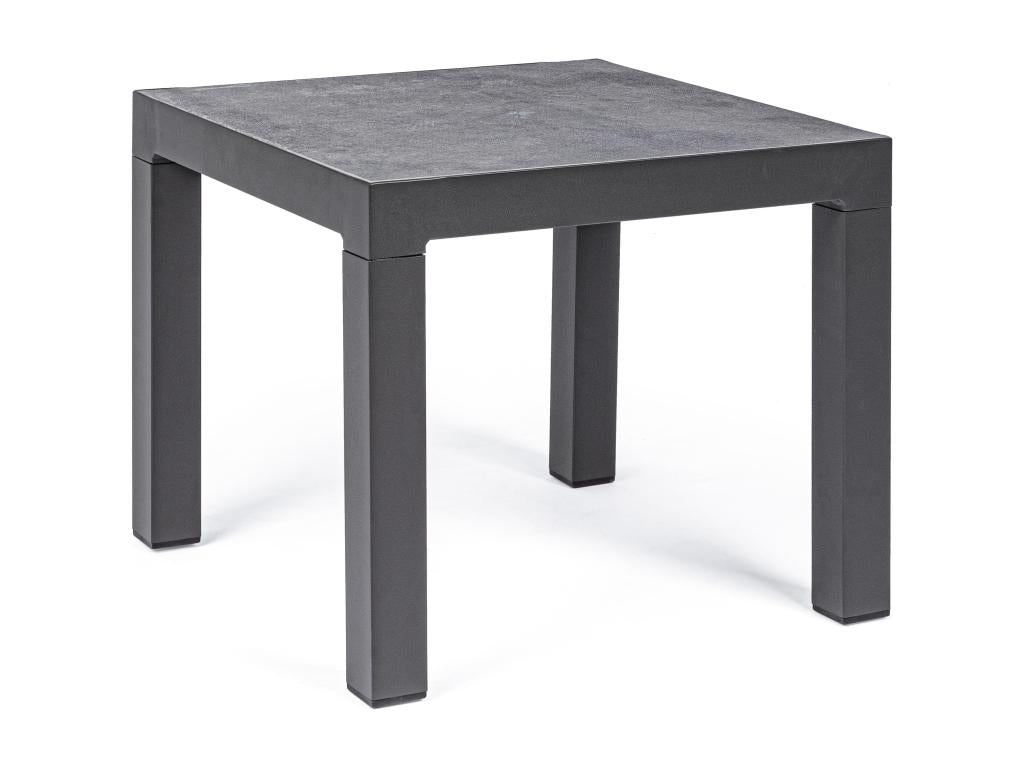 Doucezen black ceramic square garden side table, 50cm long