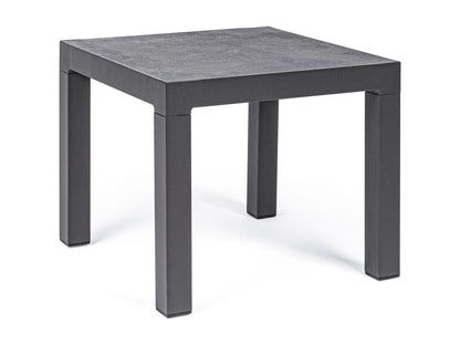 Doucezen black ceramic square garden side table, 50cm long