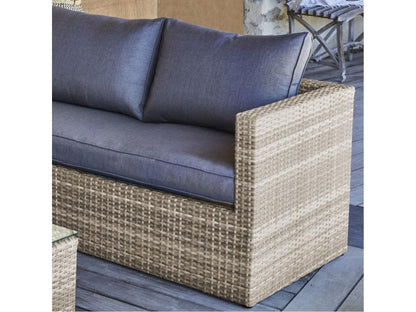 Homzora 5-seater corner garden lounge set in woven resin