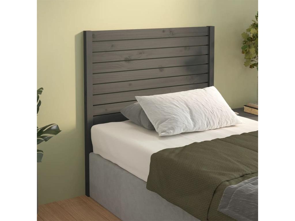 Grey Headboard 81x4x100 cm Solid Pine Wood