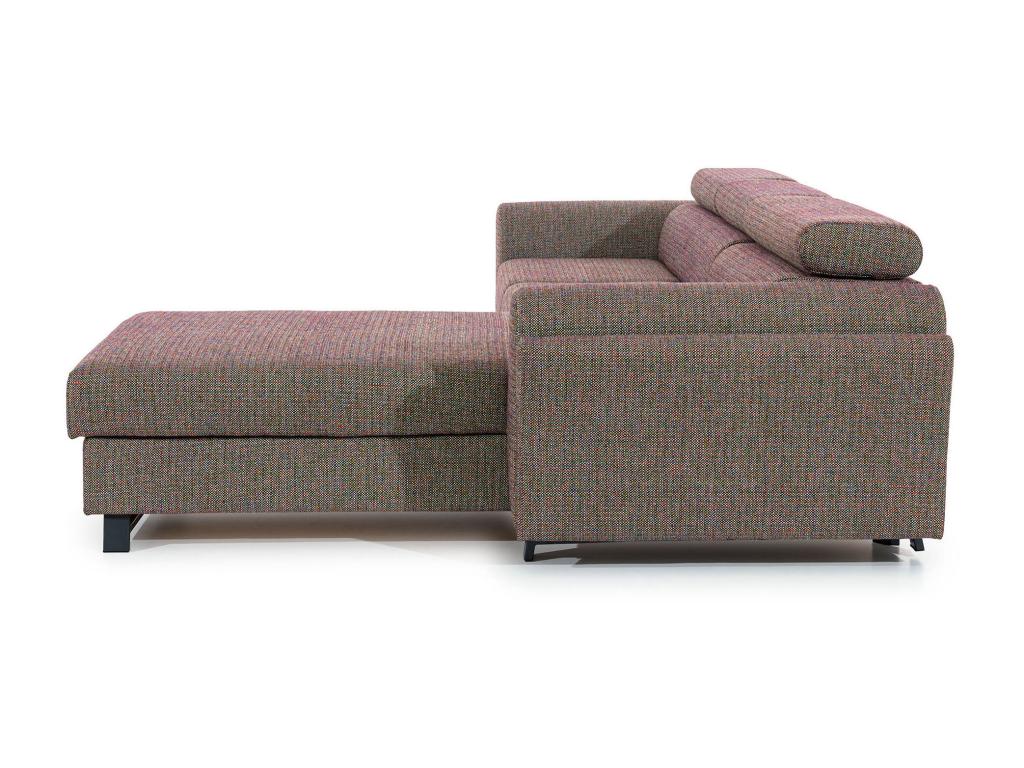 Doucezen 300cm Right-Hand Corner Sofa Bed in Blue Fabric with Adjustable Headrests