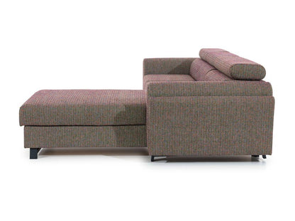 Doucezen 300cm Right-Hand Corner Sofa Bed in Blue Fabric with Adjustable Headrests