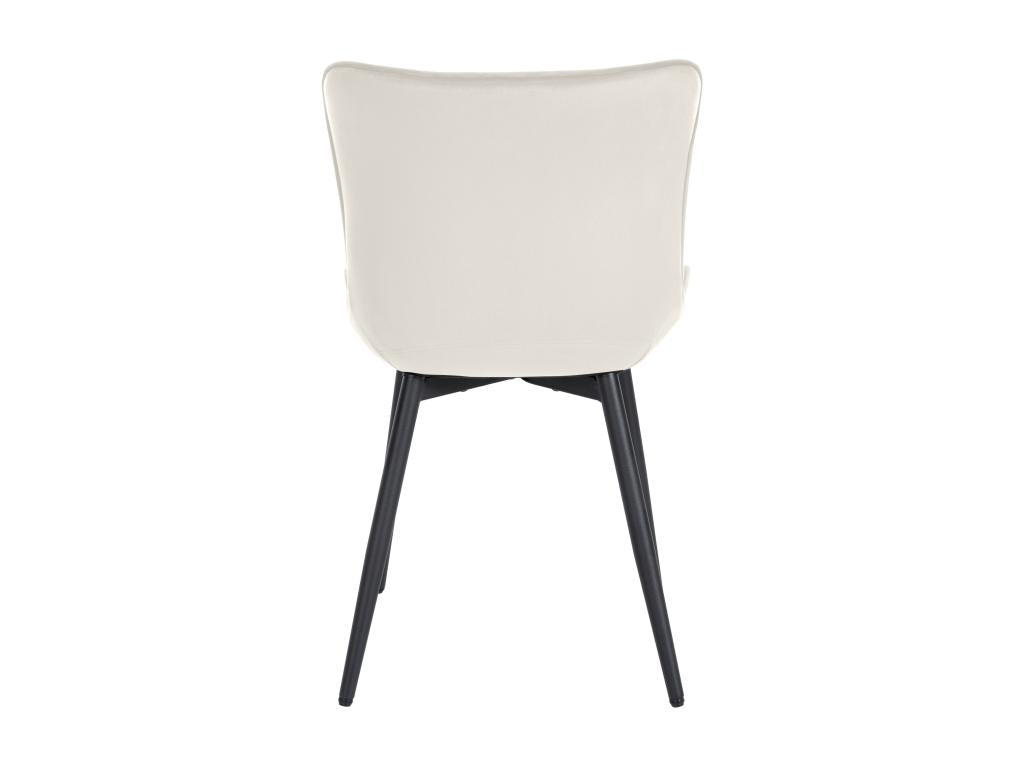 Set of 2 dining chairs - Velvet / Metal - Cream - Doucezen