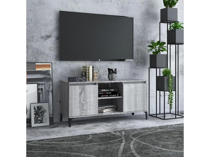 Homzora TV stand with metal legs, grey, 103.5x35x50 cm