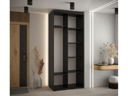 Homzora 5 Sliding Door Wardrobe 235.2/110/45 2 Doors Black/Homzora/Silver