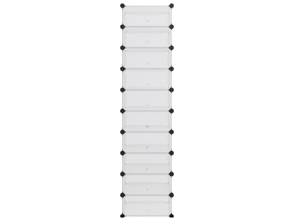 Transparent shoe rack 44x32x174 PP