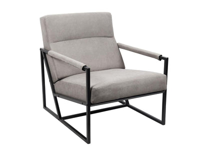 Homzora Chaise Lounge Cocktail Chair Upholstered Chair with Armrests Grey
