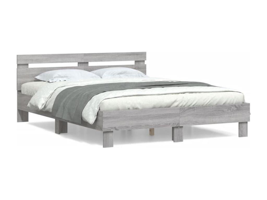 Bed frame with Doucezen grey headboard 150x200