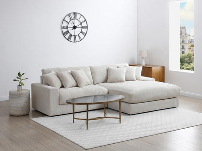 Reversible corner sofa in beige fabric Homzora