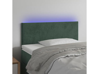 Dark Green LED Headboard 80x5x78/88 cm Velvet