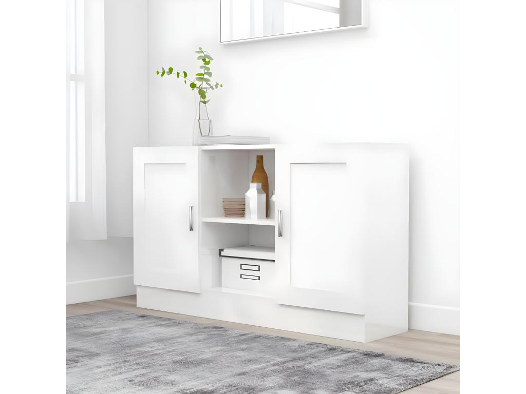 White sideboard 120x30.5x70 cm Engineered wood